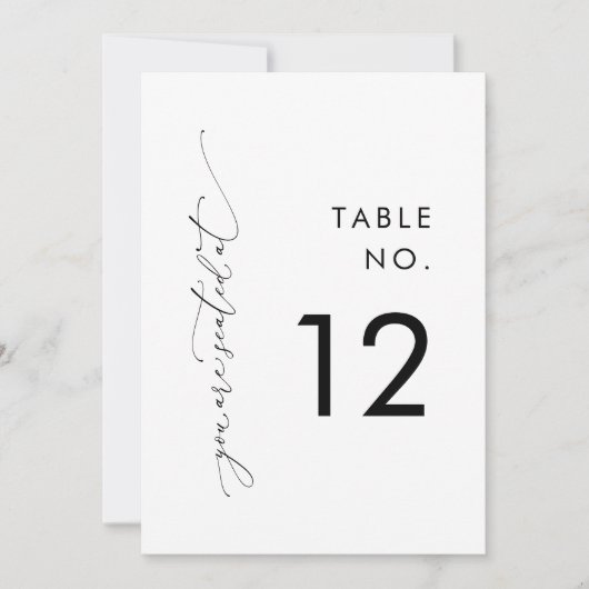 黒モダン白の表結婚番カード 招待状 (正面)