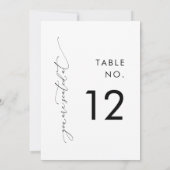 黒モダン白の表結婚番カード 招待状 (裏面)