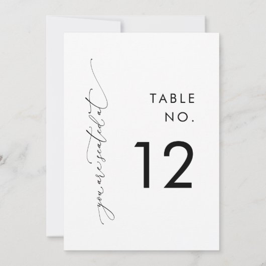 黒モダン白の表結婚番カード 招待状 (裏面)