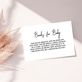 黒モダン白の赤ちゃんシャワーブックリクエスト エンクロージャーカード