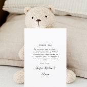 黒モダン白の赤ちゃんシャワー写真 サンキューカード