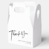 黒モダン白の赤ちゃんシャワー フェイバーボックス (オープン)