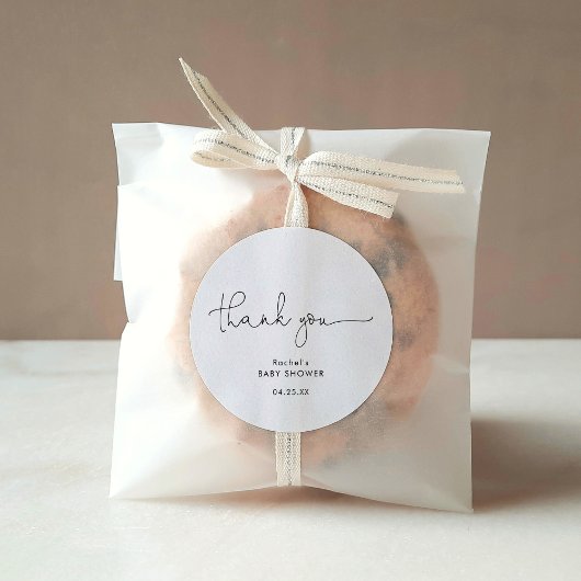 黒モダン白の赤ちゃんシャワー ラウンドシール