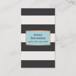 黒モダン白の金ゴールドが並びストライプたプラーク 名刺