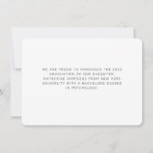 黒モダン白の院生2枚写真 ノートカード (裏面)