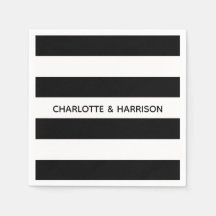 黒モダン白はっきりしたストライプ名前をカスタムする