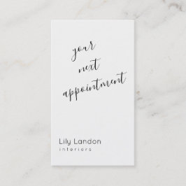 黒モダン白アポイントメント 予約カード