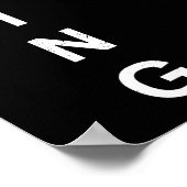 黒モダン白アポップ・アートのートライオンヘッドテンプレート ポスター (角)