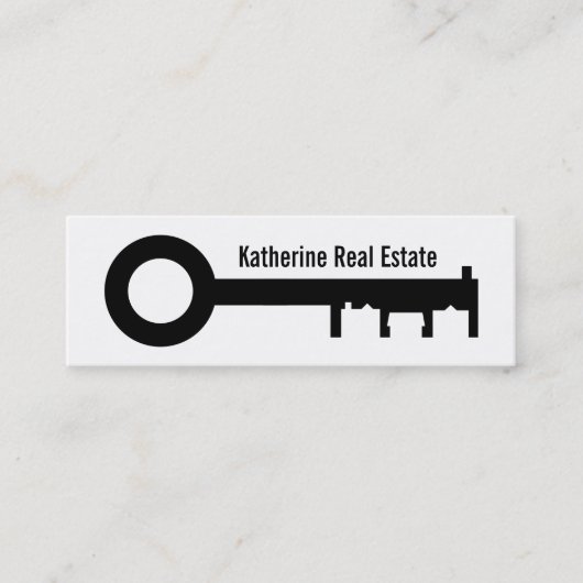 黒モダン白エステート実在ロング スキニー名刺 (正面)