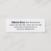 黒モダン白エステート実在ロング スキニー名刺 (裏面)