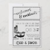 黒モダン白エレガントハローウィンパーティ 招待状 (正面)