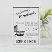 黒モダン白エレガントハローウィンパーティ 招待状 (スタンド正面)