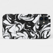 黒モダン白エレガント大理石の石 Case-Mate iPhoneケース (裏面(横))