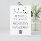 黒モダン白エレガント結婚文字のQRコード 出欠カード (スタンド正面)