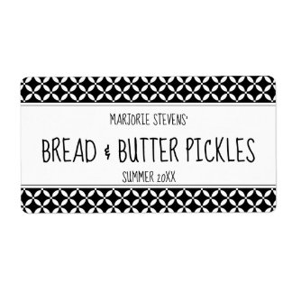 黒モダン白キャニングラベル ラベル