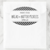 黒モダン白キャニングラベル 楕円形シール (バッグ)