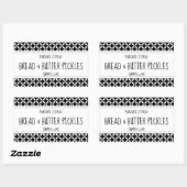 黒モダン白キャニングラベル 長方形シール (シート)