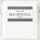 黒モダン白キャニングラベル 長方形シール (バッグ)