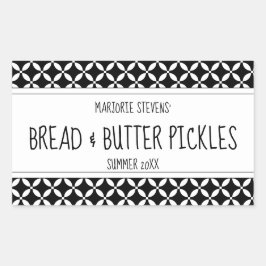 黒モダン白キャニングラベル 長方形シール