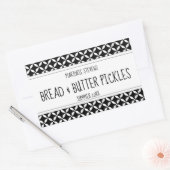 黒モダン白キャニングラベル 長方形シール (封筒)