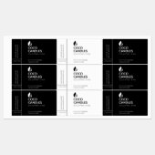 黒モダン白キャンドルロゴラベル ラベル (シート)