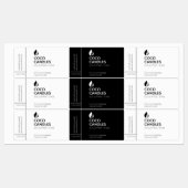 黒モダン白キャンドルロゴラベル ラベル (シート)