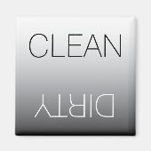 黒モダン白クリーン汚れ食洗機磁石 マグネット (正面)