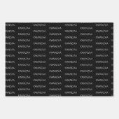 黒モダン白クワンザ ラッピングペーパーシート (正面2)