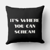 黒モダン白クールと叫びおもしろいる クッション (裏面)