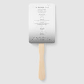 黒モダン白グラデーション結婚式 プログラム ハンドファン (裏面)