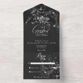 黒モダン白グラムダイヤモンドNo Dinner オールインワン招待状 (内側)