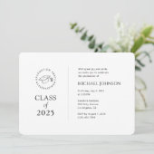 黒モダン白グラードパーティの招待状2025 招待状 (スタンド正面)