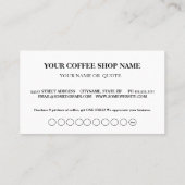 黒モダン白コーヒーシンプルロイヤリティ 名刺 (裏面)