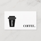 黒モダン白コーヒーシンプルロイヤリティ 名刺 (正面)