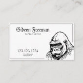黒モダン白ゴリラのタトゥーアーティスト 名刺 (正面)