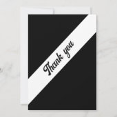 黒モダン白シックエレガント誕生日 サンキューカード (裏面)