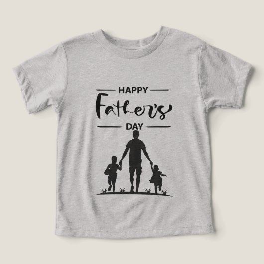 黒モダン白シルエット父のデイカード (デザイン正面)