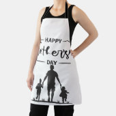 黒モダン白シルエット父のデイカード エプロン (インサイチュ)