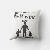 黒モダン白シルエット父のデイカード クッション (裏面)