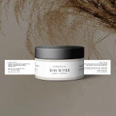 黒モダン白シンプル体バター4OZジャー ラップアラウンドラベル