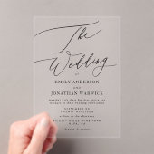 黒モダン白シンプル結婚 アクリル招待状 (インサイチュ (ポータブル))