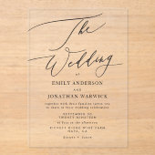 黒モダン白シンプル結婚 アクリル招待状 (正面)