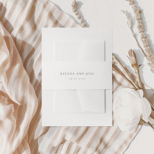 黒モダン白シンプル結婚 招待状ベリーバンド