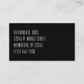 黒モダン白シンプル3文字モノグラム 名刺 (裏面)