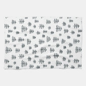 黒モダン白スカンジナビアのクリスマスツリー キッチンタオル (横)