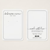 黒モダン白スクリプトジュエリー表示カード (正面&裏面)