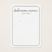 黒モダン白スクリプトジュエリー表示カード (正面)