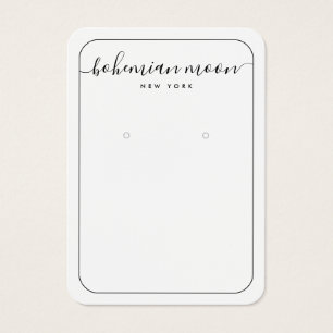 黒モダン白スクリプトジュエリー表示カード