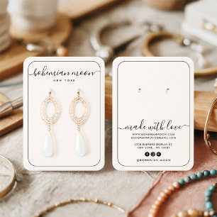 黒モダン白スクリプトジュエリー表示カード