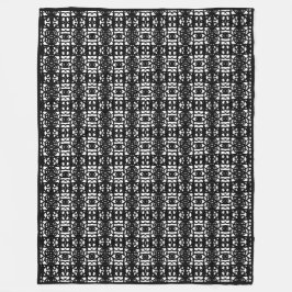 黒モダン白スタイリッシュタオ フリースブランケット